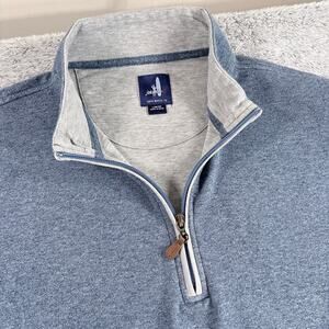 johnnie-O Heather Blue Quarter-Zip Pullover with Light Gray Trim
